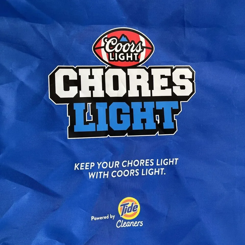 eco2go Laundry Bag Coors Light Chores Tide Light Blue - Clothes School Beer New!